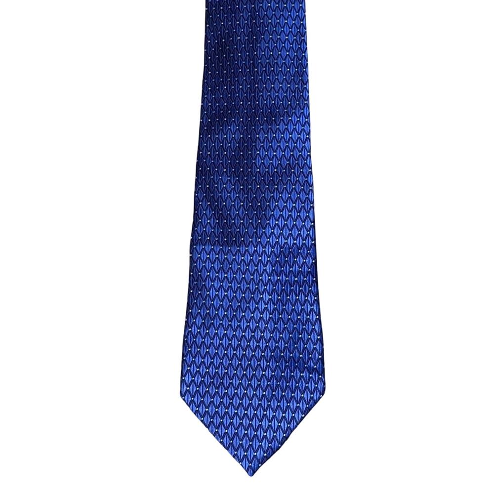 Jones New York Blue Geometric Silk Tie Classic Business Neck Tie